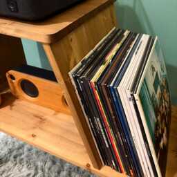Record Player Stand Handcrafted Turntable Cabinet With Vinyl Storage, Holder & Lp Storage Unit Customised Sizes/Colours - thumbnail 4