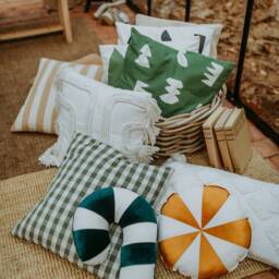 "Patchwork Pillow ""Gold Candy" - thumbnail 3