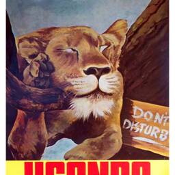 Uganda Poster Vintage Africa Lion Travel Print - thumbnail 2