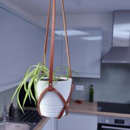 Tan Leather Plant Hanger