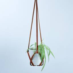 Tan Leather Plant Hanger - thumbnail 4