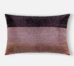 Handmade Wine & Gold Embroidered Pillow Cover, Glam Accent - Bmcc002 - thumbnail 1