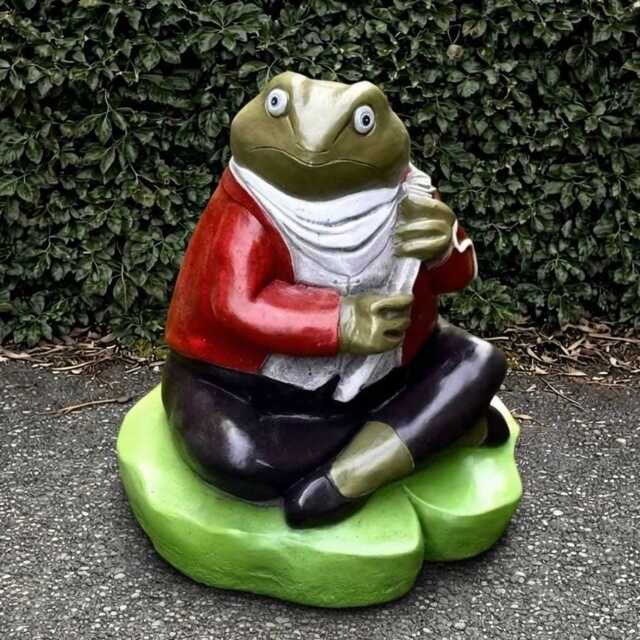 Outdoor Frog Statue Concrete Sculpture Cement Animal Figurine Stone Water Decoration Handmade Ornament Frog Lover Gift - image 1
