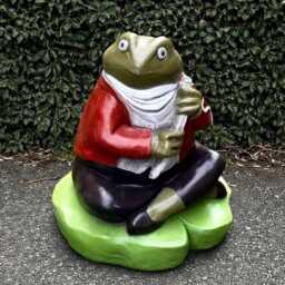 Outdoor Frog Statue Concrete Sculpture Cement Animal Figurine Stone Water Decoration Handmade Ornament Frog Lover Gift - thumbnail 1
