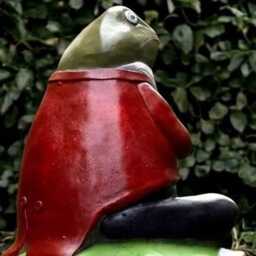 Outdoor Frog Statue Concrete Sculpture Cement Animal Figurine Stone Water Decoration Handmade Ornament Frog Lover Gift - thumbnail 3