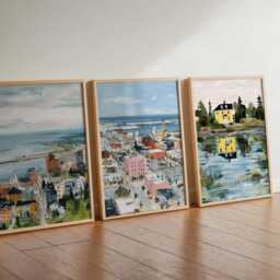 Set Of 3 Duluth Posters, Minnesota Wall Art Prints, Travel Poster Set, Lake Superior Harbor Landscape Posters - thumbnail 2