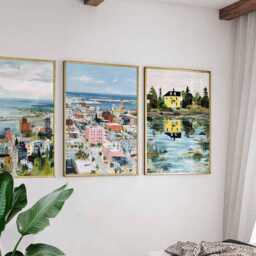 Set Of 3 Duluth Posters, Minnesota Wall Art Prints, Travel Poster Set, Lake Superior Harbor Landscape Posters - thumbnail 3