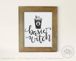 Basic Witch Coffee Print, Trendy Girl Wall Art - Digital Download - thumbnail 1