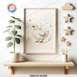 Nursery Farm Animal Wall Art - Set Of 3 Posters - Kids Bedroom Decor Watercolour Animals Childrens Gifts Boys Girls Playroom Prints - thumbnail 3