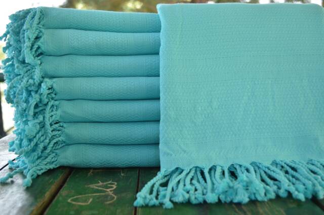 "Turquoise Towel, Sauna Towel, Turkish Towel, Beach Towel, Hammam Towel, 35""x70" - image 1