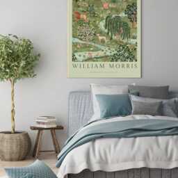 William Morris Owl & Willow - Exhibition Poster- Green Botanical Pattern- Vintage Museum-William Art Nouveau - thumbnail 3