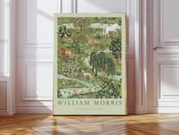 William Morris Owl & Willow - Exhibition Poster- Green Botanical Pattern- Vintage Museum-William Art Nouveau - thumbnail 1