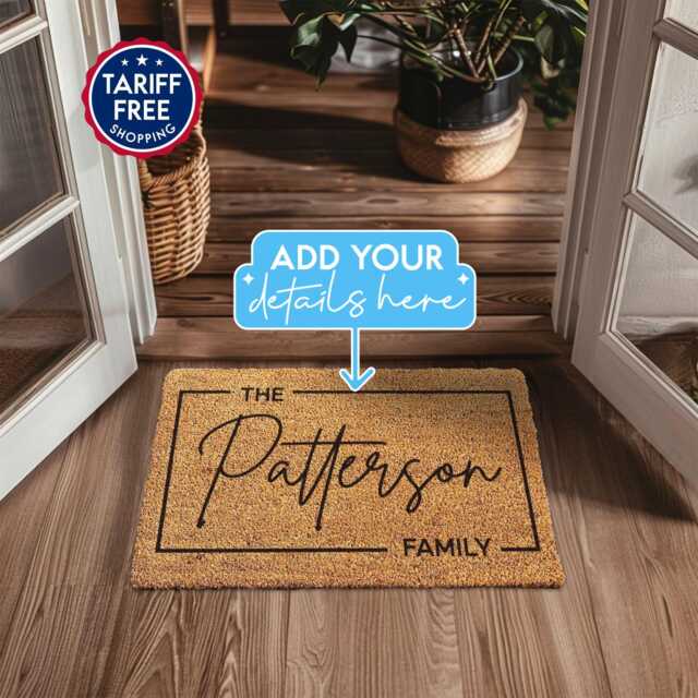 Custom Personalized Coir Doormat - Best Seller Customized Housewarming Gift Decorative Mat Closing Last Name Rug - image 1