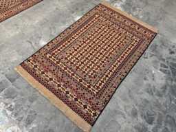3'11x6'6 Ft Afghan Wool Kilim Rug - Vintage-Style Flatweave in Brown Tones With Tribal Stripes For Beautiful Boho Living Spaces - thumbnail 1