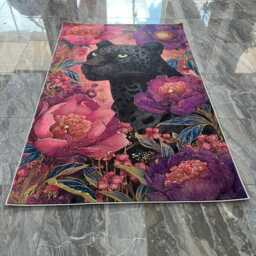 Black Panther Floral Rug - Lush Botanical Garden Area Mat - thumbnail 4