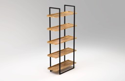 Industrial Style Bookcase Niv?? 100x35cm. Modern Shelving Unit With Black Steel Frame & Solid Wood Shelves. Minimalist Storage. Bookshelf