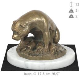 American Staffordshire Terrier Mama, Dog White Marble Base Statue, Limited Edition, Artdog - thumbnail 4