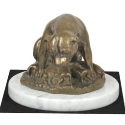 American Staffordshire Terrier Mama, Dog White Marble Base Statue, Limited Edition, Artdog - thumbnail 2