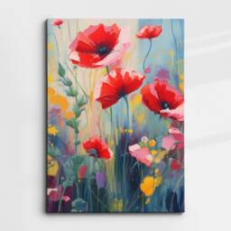 Beautiful Flowers Modern Floral Abstract Oil Painting Style Wall Art Framed Canvas Poster Print Home Kitchen Living Room Decor Gifts - thumbnail 3