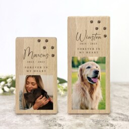 Personalised Pet Photo Memorial Tea Light Holder - Wood Candle - thumbnail 4