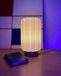 Carla Adaptive Lampshade, Modern Ripple Mesh Solid Contemporary 3D Printed Lighting - thumbnail 1