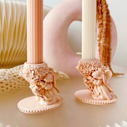 Flower Mouse Candle Holder, Dinner Taper Handmade Candlestick Home D??cor, Cozy Night Table Setting, Cute Animal D??cor - thumbnail 3