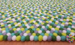 Handmade Wool Felt Ball Rug Colorful Nursery Decor - thumbnail 1