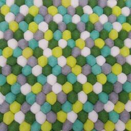 Handmade Wool Felt Ball Rug Colorful Nursery Decor - thumbnail 3