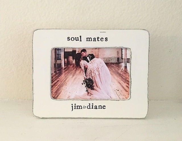 Personalized Picture Frame Soul Mates Gift, Hand Painted, 4x6 - image 1