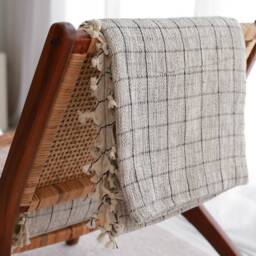 Soft Organic Turkish Cotton Blanket Handwoven Bedspread Throw - thumbnail 4