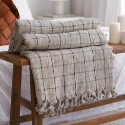 Soft Organic Turkish Cotton Blanket Handwoven Bedspread Throw - thumbnail 2