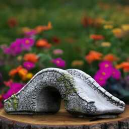 Stone Bridge Sculpture Outdoor Figurine Concrete Decoration Handmade Ornament Front Door Statue Bridge Lover Gift - thumbnail 1