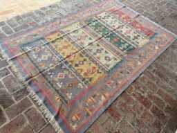 5x9 Handmade Afghan Wool Kilim - Flatwoven Tribal & Boho Pattern Authentic Oriental Area Rug For Living Room, Bedroom Or Entryway Decor - thumbnail 1