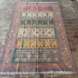 5x9 Handmade Afghan Wool Kilim - Flatwoven Tribal & Boho Pattern Authentic Oriental Area Rug For Living Room, Bedroom Or Entryway Decor - thumbnail 2