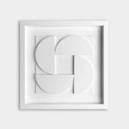 Geometric Relief Wall Sculpture - Mid Century Modern Art - 30x30cm - thumbnail 1