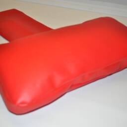 Red Faux Leather Hanging Armchair Sofa Headrest Bolster Cushion With Inner Pad - thumbnail 2