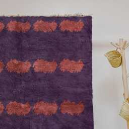 Purple & Terracotta Moroccan Rug, Boho Chic Area Plum Berber Carpet, Living Room Bedroom Decor, Bohemian Rug - thumbnail 3