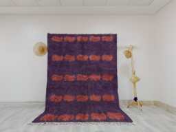 Purple & Terracotta Moroccan Rug, Boho Chic Area Plum Berber Carpet, Living Room Bedroom Decor, Bohemian Rug - thumbnail 1