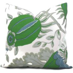 Christopher Farr Carnival Pillow Cover Green & Blue Floral, Outdoor Decor - thumbnail 2