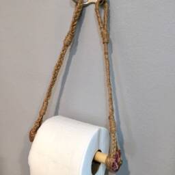 Seashell Toilet Paper Holder Rustic Beach Bathroom Decor - thumbnail 2