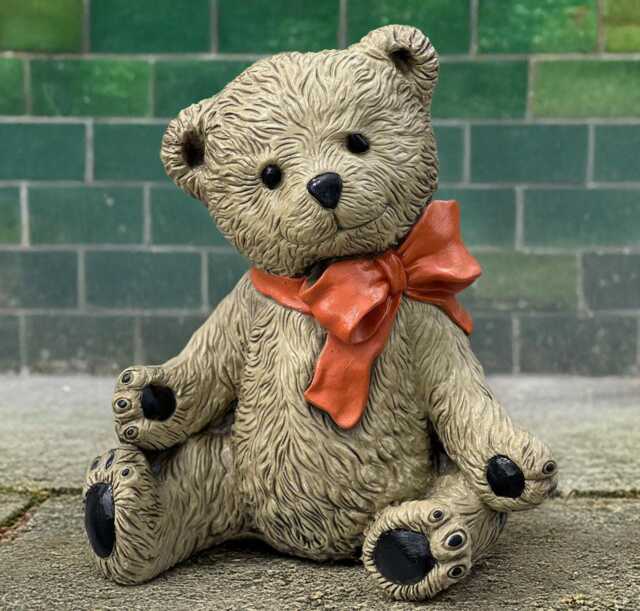 Stone Teddy Figurine Concrete Bear Decoration Outdoor Animal Statue Cement Ornament Garden Teddy Lover Gift Yard Art - image 1