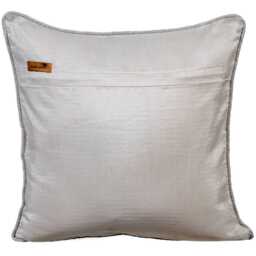 "Jacquard Art Silk Gray Couch Cushion Cover 16""x16" - thumbnail 3