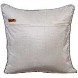 "Jacquard Art Silk Gray Couch Cushion Cover 16""x16" - thumbnail 3