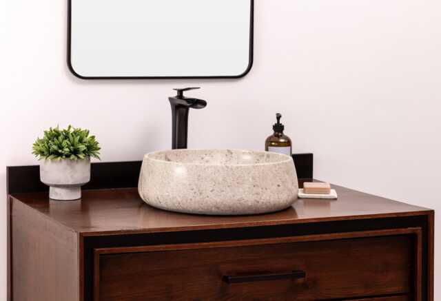 Natural Stone Vessel Bathroom Sink, Selma Ojinaga Marble, Vanity Bowl Basin - image 1