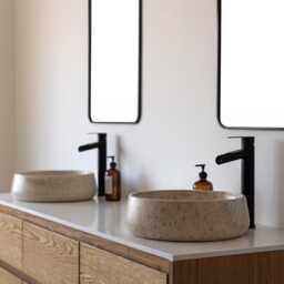 Natural Stone Vessel Bathroom Sink, Selma Ojinaga Marble, Vanity Bowl Basin - thumbnail 4