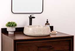 Natural Stone Vessel Bathroom Sink, Selma Ojinaga Marble, Vanity Bowl Basin - thumbnail 1