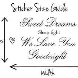 Sweet Dreams, Sleep Tight We Love You Goodnight Quote - Matt Vinyl Wall Art Sticker Decal Mural, Bedroom, Nursery, Kids - thumbnail 3