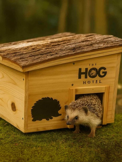 Wooden Hedgehog House Home Garden Animal Shelter - image 1