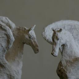 Horse Sculpture, Paper Mache Wedding Gift, Decor, Modern Home Art, Figurine, Birthday Lover - thumbnail 3