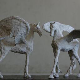 Horse Sculpture, Paper Mache Wedding Gift, Decor, Modern Home Art, Figurine, Birthday Lover - thumbnail 2